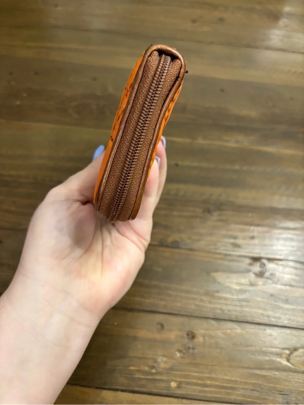 Fossil Key-Per Orange Quilted Wallet